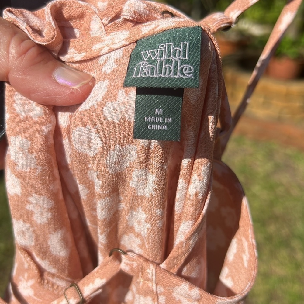 7. Wild Fable Ground Ginger floral dress. Spaghetti straps ruffled bottom Sz M - Picture 8 of 11